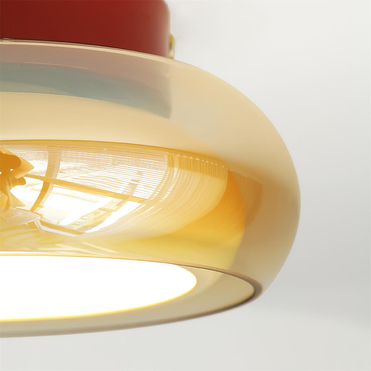 Glass Flush Mount Ceiling Light with Metal Frame – Ambient LED Fixture for Bedroom, Living Room & Kitchen – 3 Color Temperatures