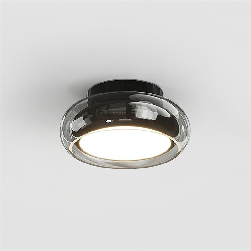 12W LED Flush Mount Ceiling Light with Glass Acrylic Diffuser for Bedrooms Living Rooms Dining Rooms Three Color Modes 54-108 sq ft Coverage