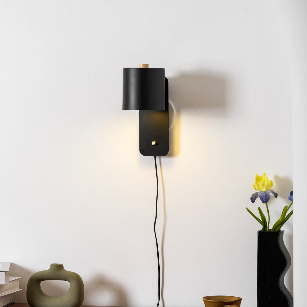 Adjustable Metal Wall Sconce with 350° Swivel Head for Bedroom Reading Nook Living Room Hallway Ambient Task Lighting E26 Socket 5 in Dia 12