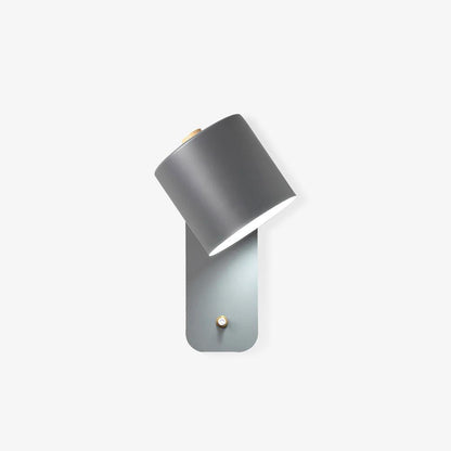 Adjustable Wall Sconce with Swivel Head Metal & Wood Construction 12-Inch Height for Bedroom and Living Room Light