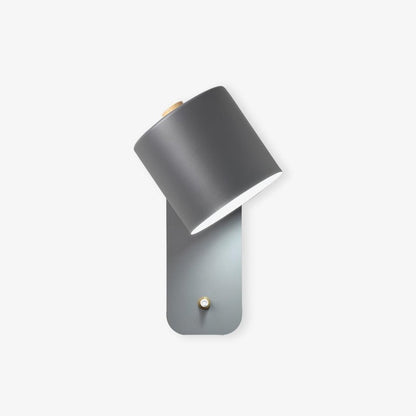 Adjustable Wall Sconce with Swivel Head Metal & Wood Construction 12-Inch Height for Bedroom and Living Room Light