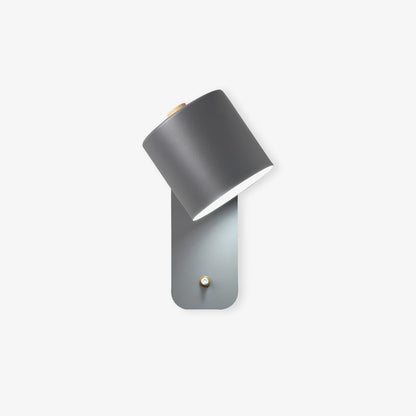 Adjustable Wall Sconce with Swivel Head Metal & Wood Construction 12-Inch Height for Bedroom and Living Room Light