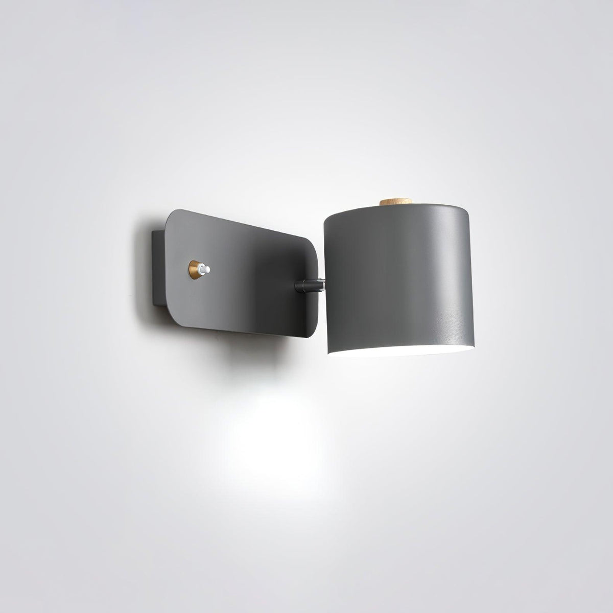 Adjustable Wall Sconce with Swivel Head Metal & Wood Construction 12-Inch Height for Bedroom and Living Room Light