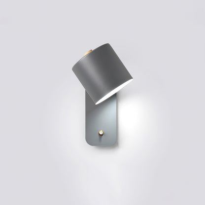 Adjustable Wall Sconce with Swivel Head Metal & Wood Construction 12-Inch Height for Bedroom and Living Room Light