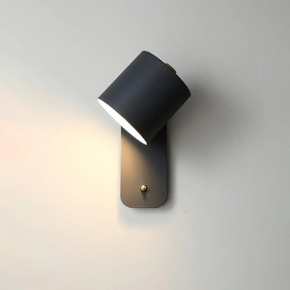 Plug-In Cylinder Wall Sconce with E27 Socket for Bedroom & Living Room | Minimalist Metal Reading Light | Modern Accent Fixture
