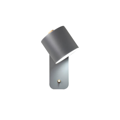 Adjustable Wall Sconce with Swivel Head Metal & Wood Construction 12-Inch Height for Bedroom and Living Room Light