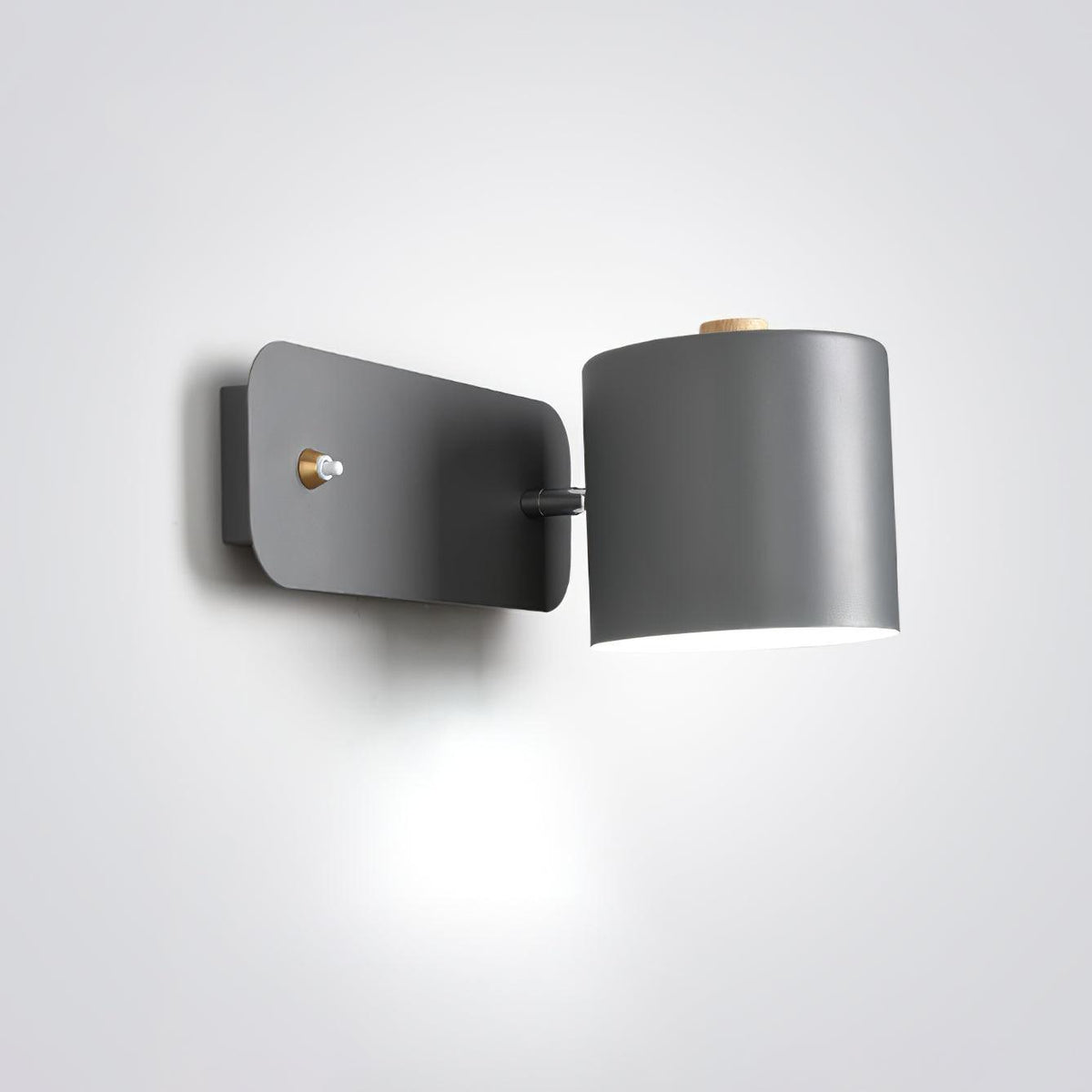 Adjustable Wall Sconce with Swivel Head Metal & Wood Construction 12-Inch Height for Bedroom and Living Room Light