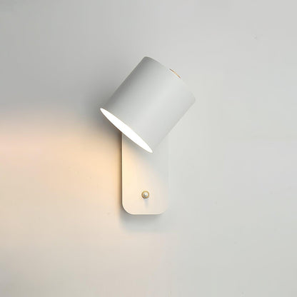 Adjustable Wall Sconce with Swivel Head Metal & Wood Construction 12-Inch Height for Bedroom and Living Room Light