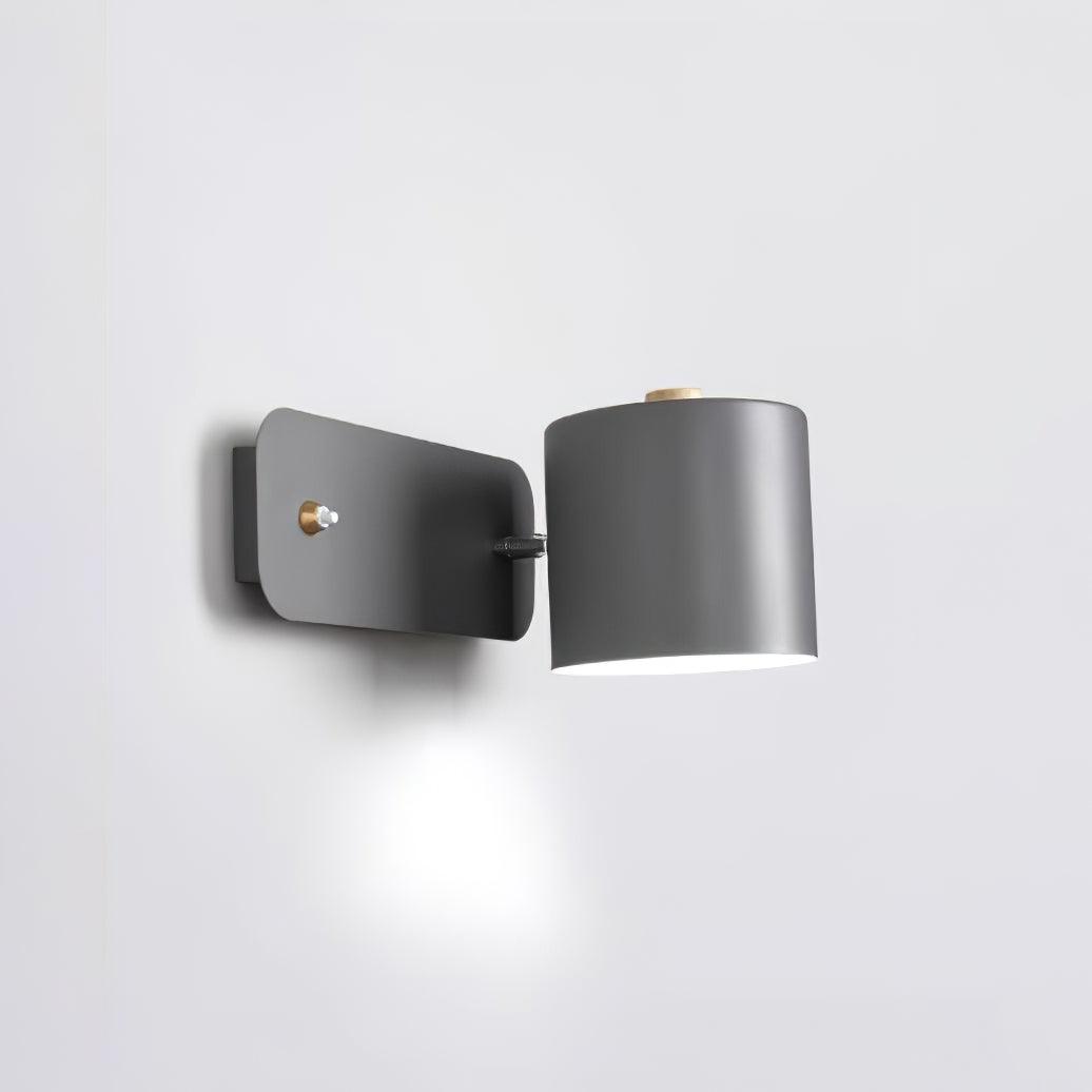 Adjustable Wall Sconce with Swivel Head Metal & Wood Construction 12-Inch Height for Bedroom and Living Room Light