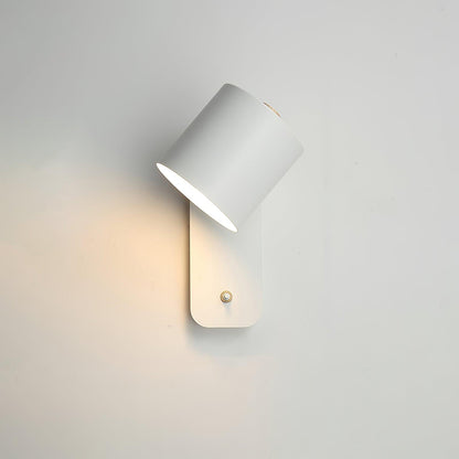 Adjustable Wall Sconce with Swivel Head Metal & Wood Construction 12-Inch Height for Bedroom and Living Room Light