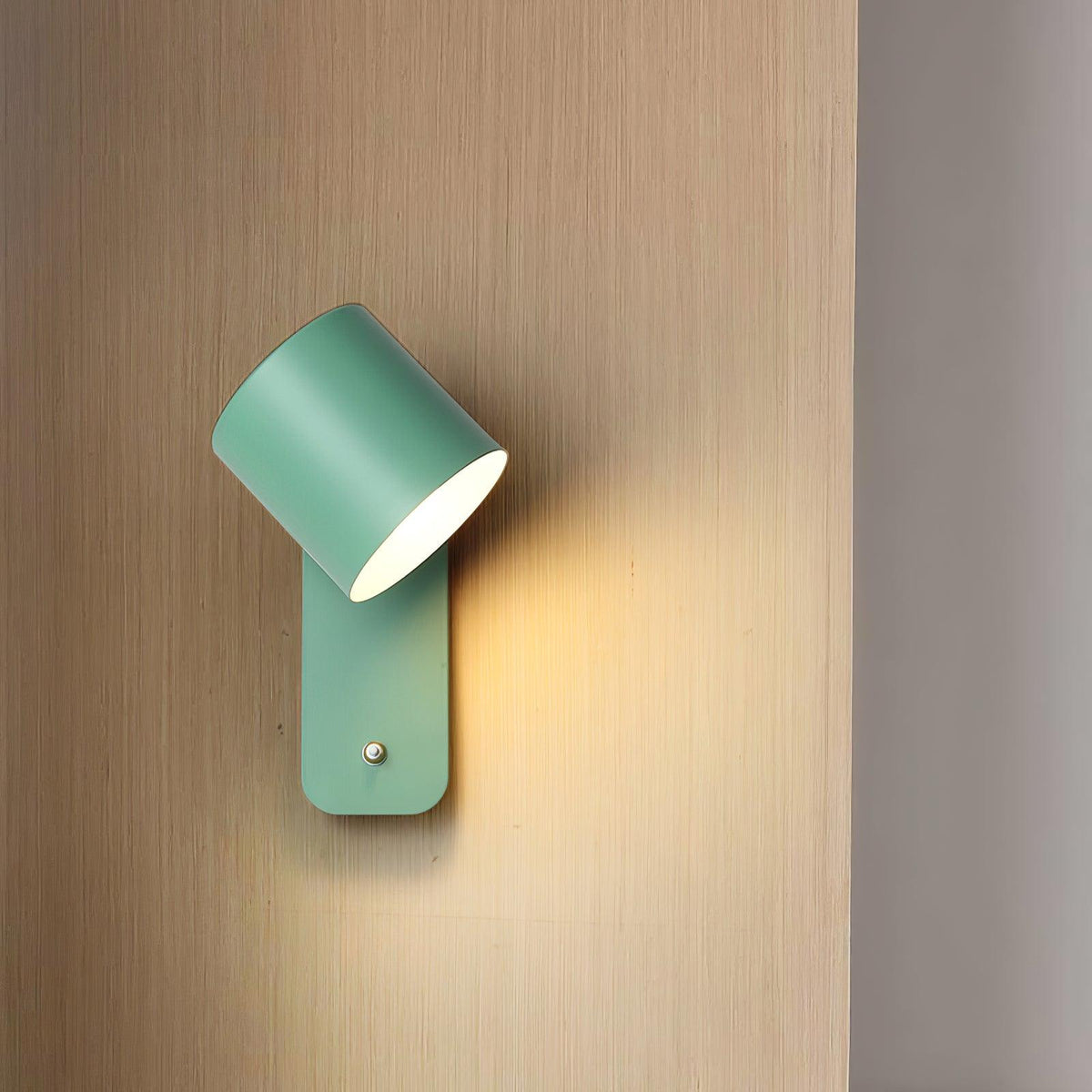 Adjustable Wall Sconce with Swivel Head Metal & Wood Construction 12-Inch Height for Bedroom and Living Room Light