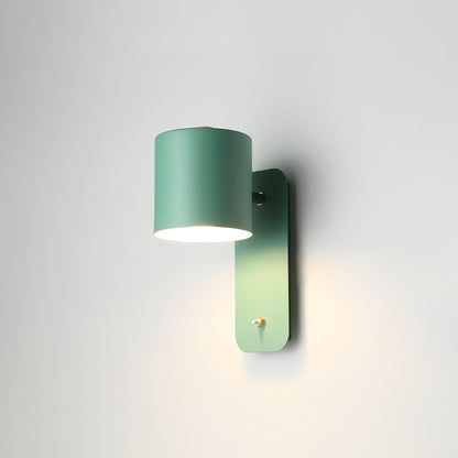 Adjustable Wall Sconce with Swivel Head Metal & Wood Construction 12-Inch Height for Bedroom and Living Room Light
