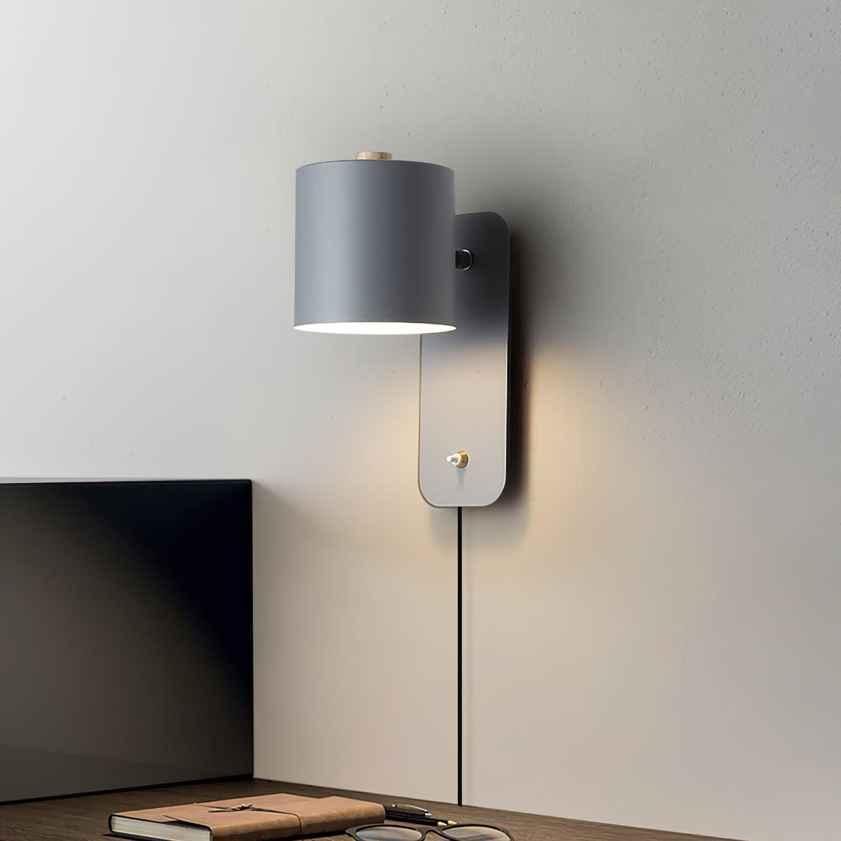 Adjustable Metal Wall Sconce with 350° Swivel Head for Bedroom Reading Nook Living Room Hallway Ambient Task Lighting E26 Socket 5 in Dia 12