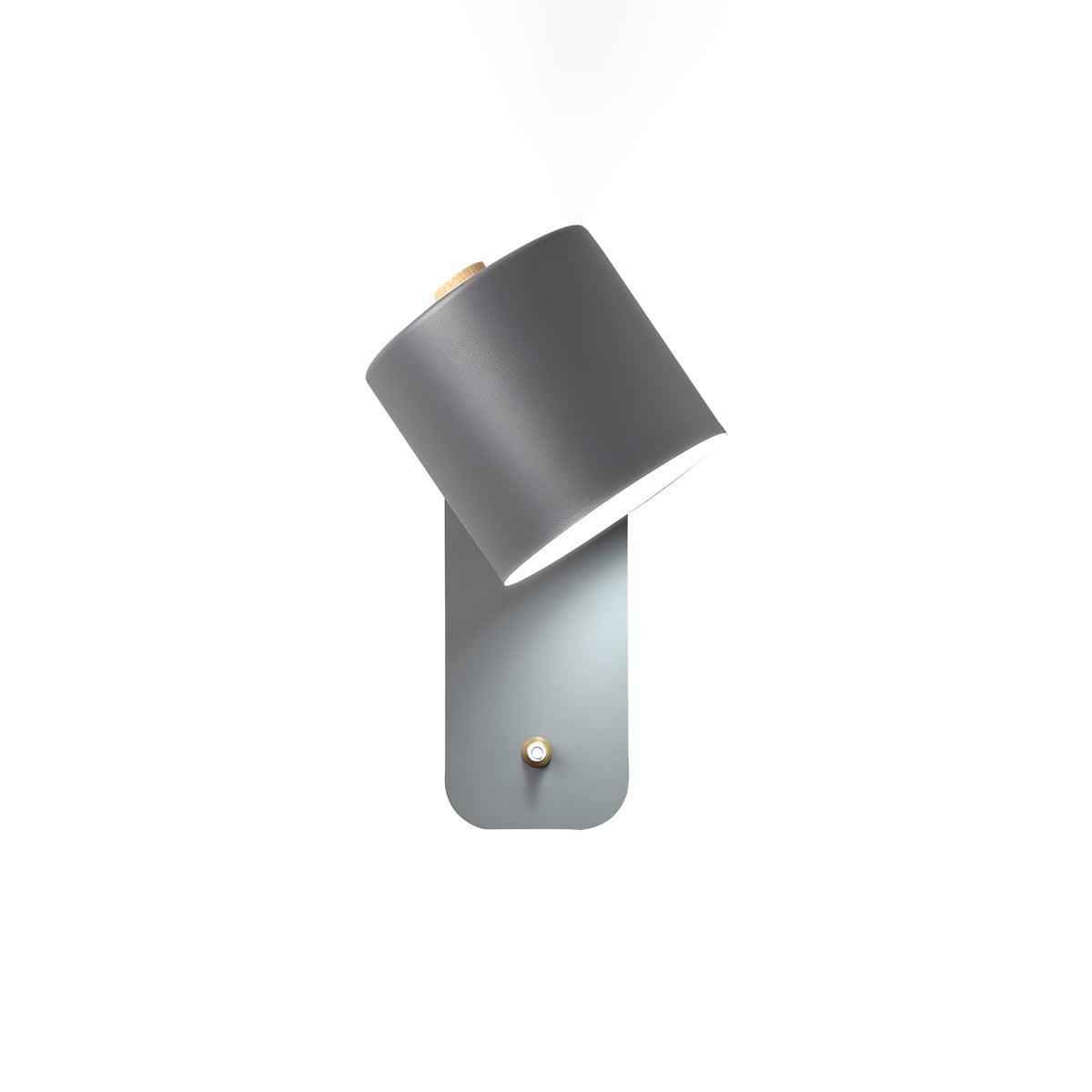 Adjustable Wall Sconce with Swivel Head Metal & Wood Construction 12-Inch Height for Bedroom and Living Room Light