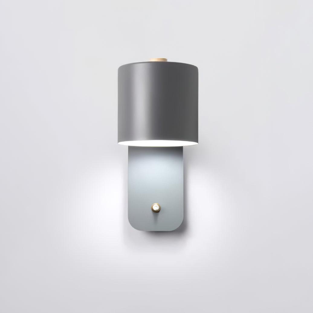 Adjustable Wall Sconce with Swivel Head Metal & Wood Construction 12-Inch Height for Bedroom and Living Room Light
