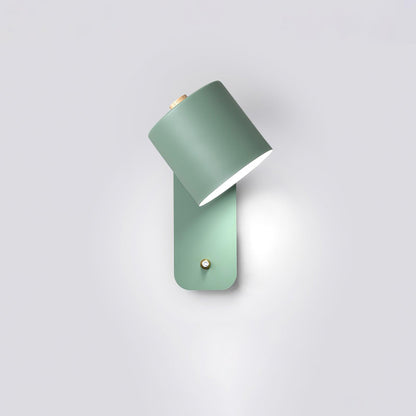 Adjustable Wall Sconce with Swivel Head Metal & Wood Construction 12-Inch Height for Bedroom and Living Room Light
