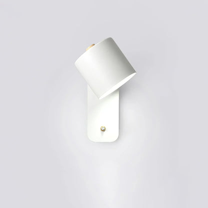 Plug-In Cylinder Wall Sconce with E27 Socket for Bedroom & Living Room | Minimalist Metal Reading Light | Modern Accent Fixture