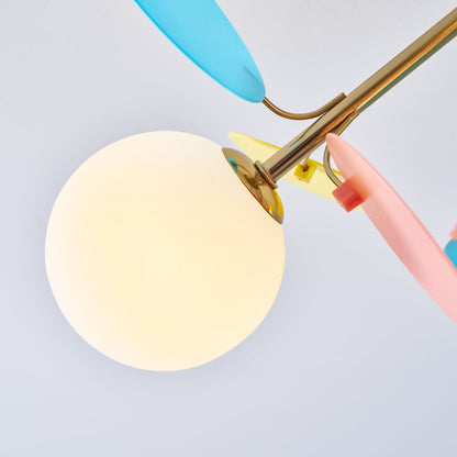 Flush-Mount Pastel Ceiling Light 10 in Diameter Metal & Acrylic for Kids Room Bedroom Office Home Nursery Small Space Overhead Lighting