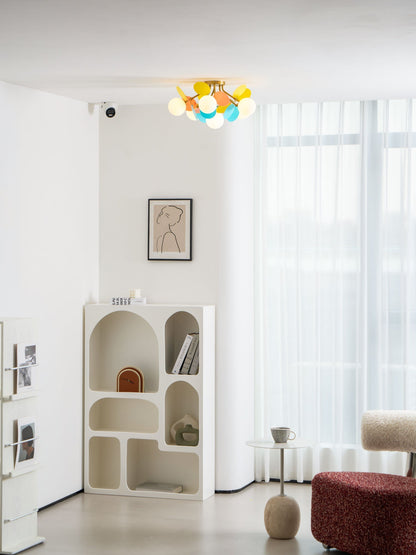 Flush-Mount Pastel Ceiling Light 10 in Diameter Metal & Acrylic for Kids Room Bedroom Office Home Nursery Small Space Overhead Lighting