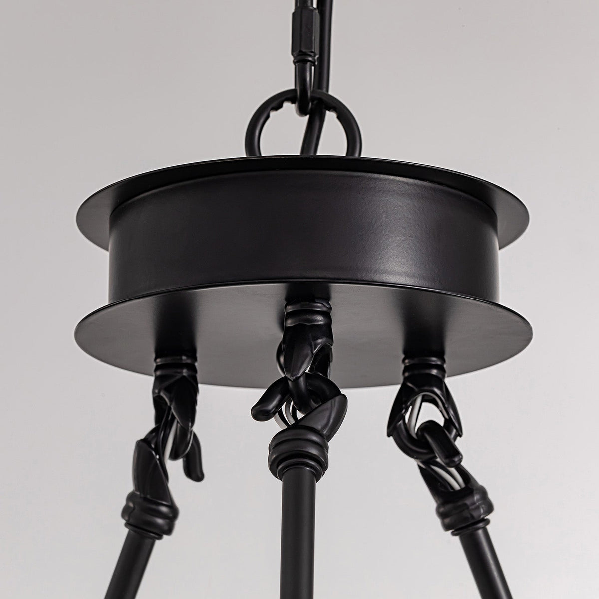 Wagon Wheel Crystal Fixture Matte Black Adjustable Hanging Light 31 Inch Dining Room Farmhouse Ceiling Lighting for Kitchen Island Living Ro