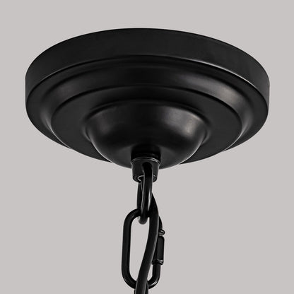 Wagon Wheel Crystal Fixture Matte Black Adjustable Hanging Light 31 Inch Dining Room Farmhouse Ceiling Lighting for Kitchen Island Living Ro