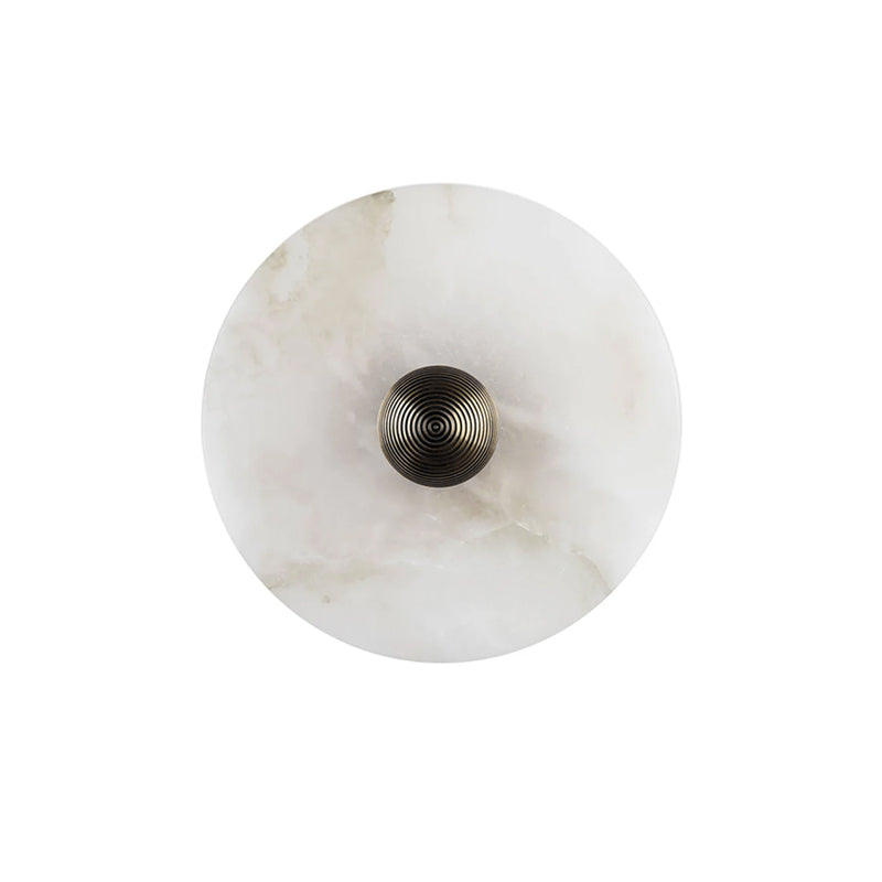 LED Flush Mount Ceiling Light 12 Inch Alabaster Shade Aluminum Frame Dual Install Wall Sconce Contemporary Fixture for Bedroom Hallway Livin