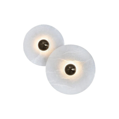 Layered Alabaster Sconce Flush Mount LED Fixture Bronze Multi-Disc Indoor Accent Light for Bedroom Hallway Living Room Modern Sculptural Cei