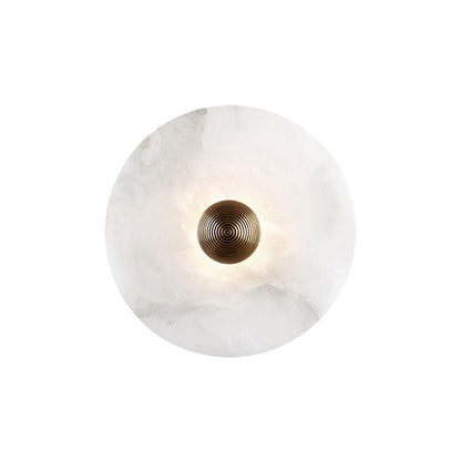 LED Flush Mount Ceiling Light 12 Inch Alabaster Shade Aluminum Frame Dual Install Wall Sconce Contemporary Fixture for Bedroom Hallway Livin