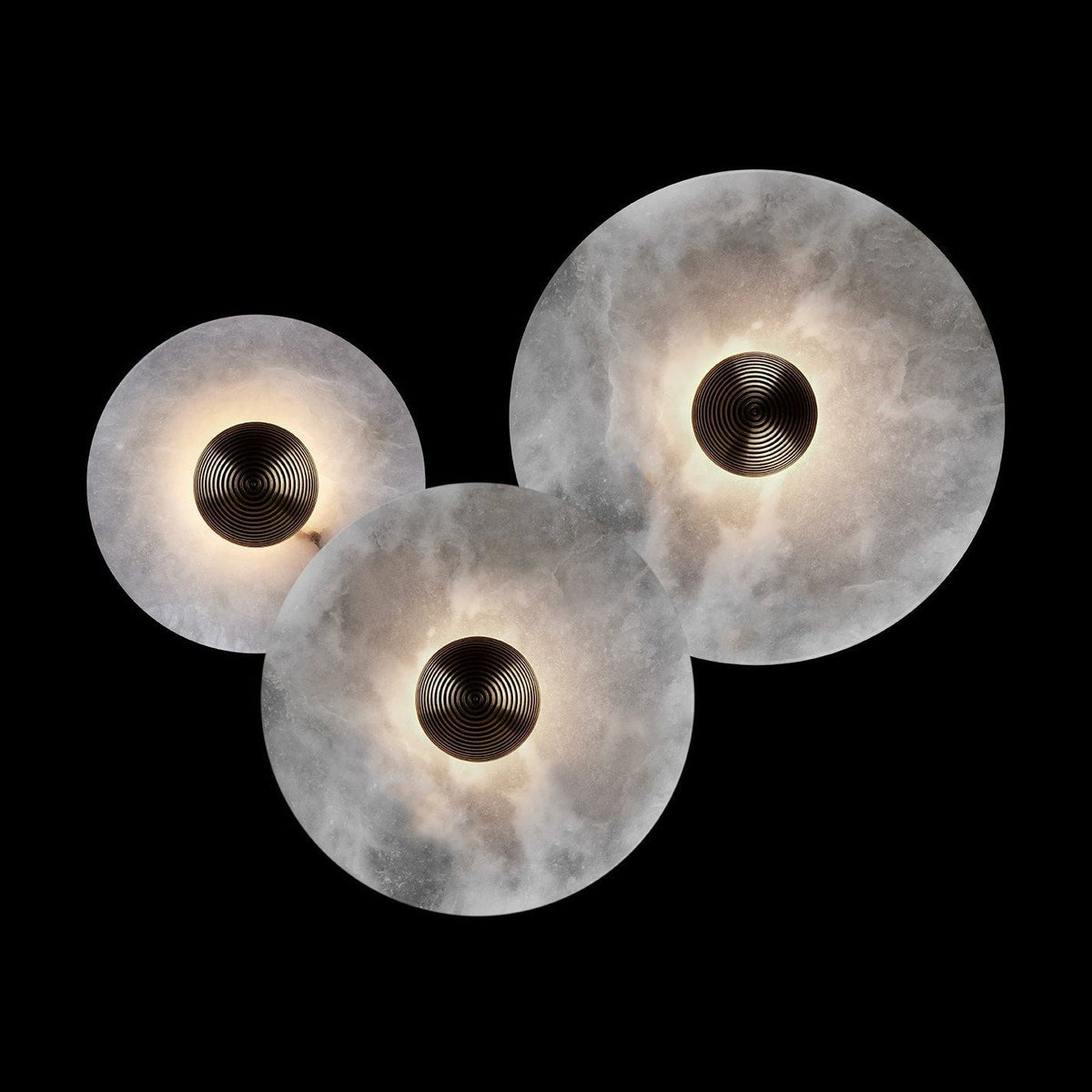 LED Flush Mount Ceiling Light 12 Inch Alabaster Shade Aluminum Frame Dual Install Wall Sconce Contemporary Fixture for Bedroom Hallway Livin