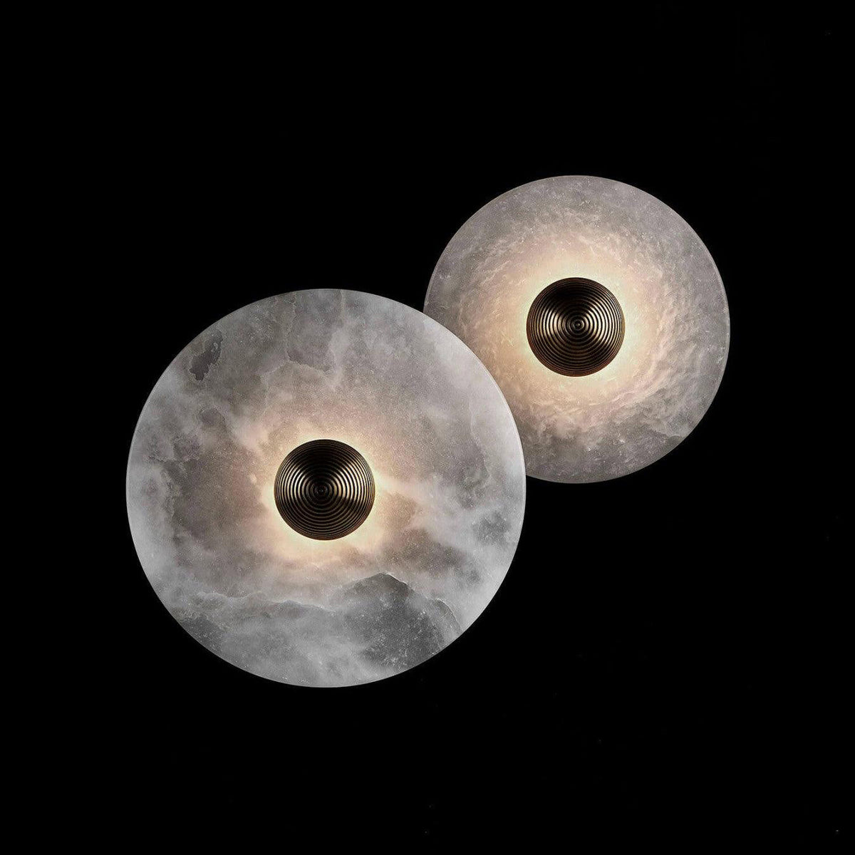 LED Flush Mount Ceiling Light 12 Inch Alabaster Shade Aluminum Frame Dual Install Wall Sconce Contemporary Fixture for Bedroom Hallway Livin