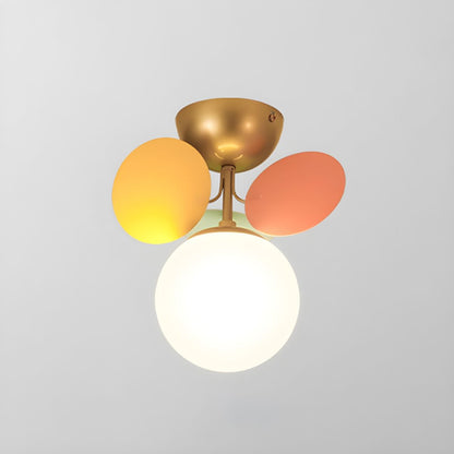 Flush-Mount Pastel Ceiling Light 10 in Diameter Metal & Acrylic for Kids Room Bedroom Office Home Nursery Small Space Overhead Lighting