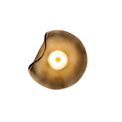 Glass Sconce with Warm LED 12 in Diameter Flowing Design for Bathroom Hallway Living Room Ambient Glow Contemporary Decor Moisture Resistant