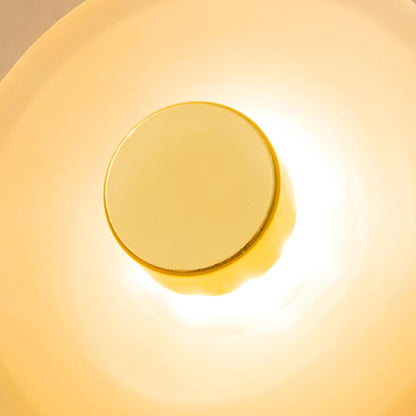 Glass Sconce with Warm LED 12 in Diameter Flowing Design for Bathroom Hallway Living Room Ambient Glow Contemporary Decor Moisture Resistant