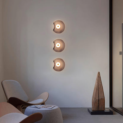 Glass Sconce with Warm LED 12 in Diameter Flowing Design for Bathroom Hallway Living Room Ambient Glow Contemporary Decor Moisture Resistant