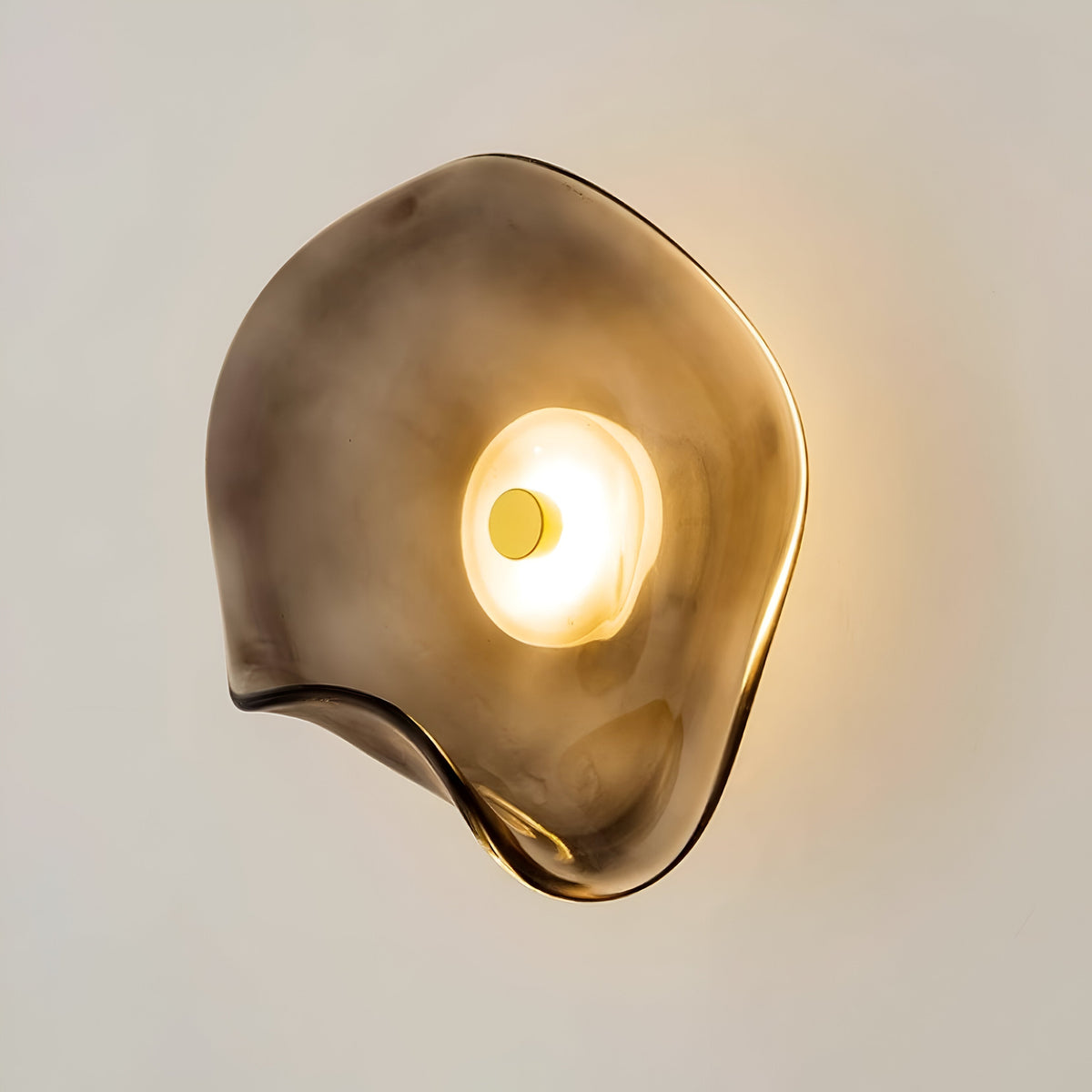 Curved Glass LED Wall Sconce 10 in Warm White Bidirectional Light Fixture for Bedroom Hallway Living Room Modern Indoor Accent Lighting