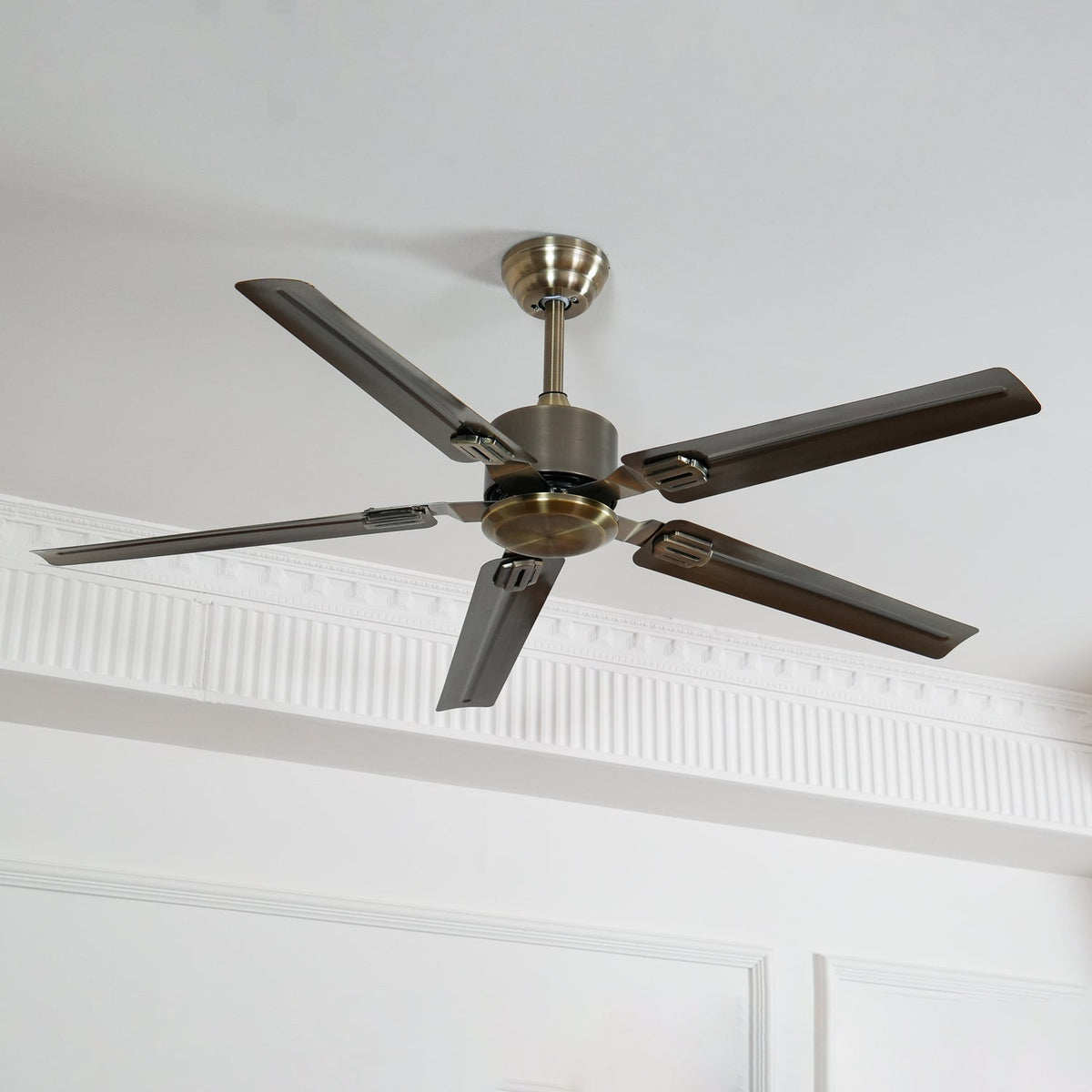 52-Inch Industrial Ceiling Fan with Metal Blades for Living Room & Bedroom | Modern 3-Speed Fan for Home Cooling
