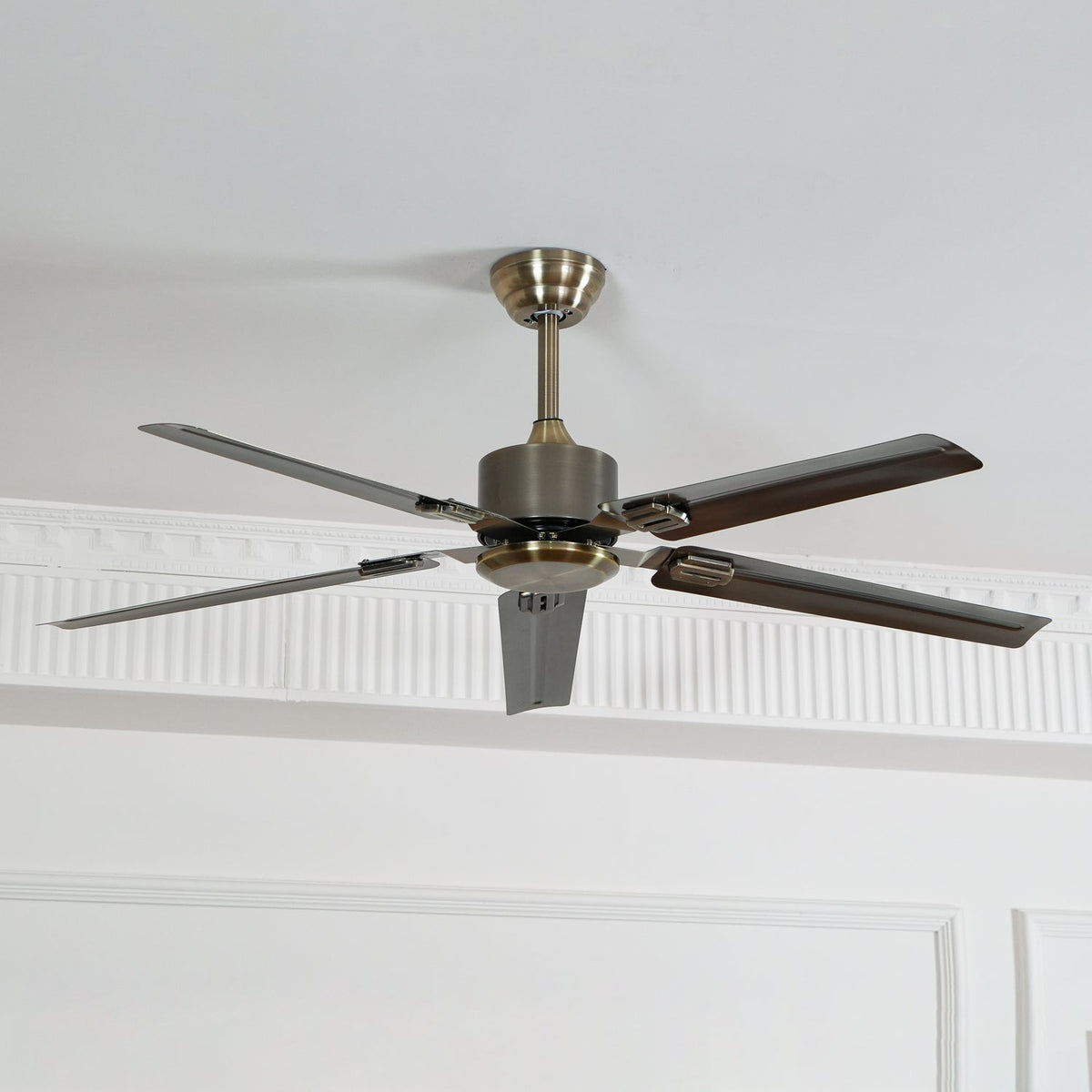 52-Inch Industrial Ceiling Fan with Metal Blades for Living Room & Bedroom | Modern 3-Speed Fan for Home Cooling