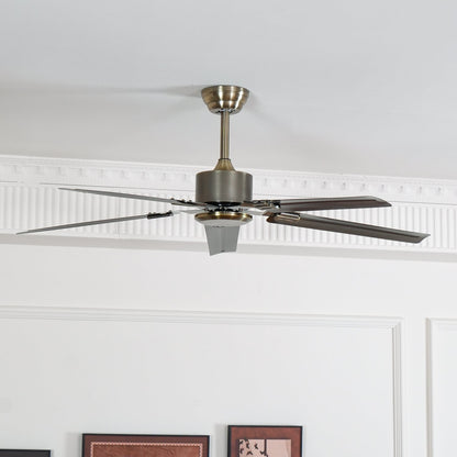 52-Inch Industrial Ceiling Fan with Metal Blades for Living Room & Bedroom | Modern 3-Speed Fan for Home Cooling