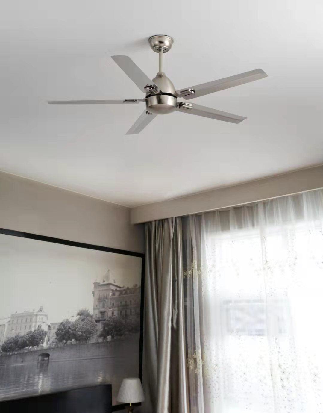 52-Inch Industrial Ceiling Fan with Metal Blades for Living Room & Bedroom | Modern 3-Speed Fan for Home Cooling