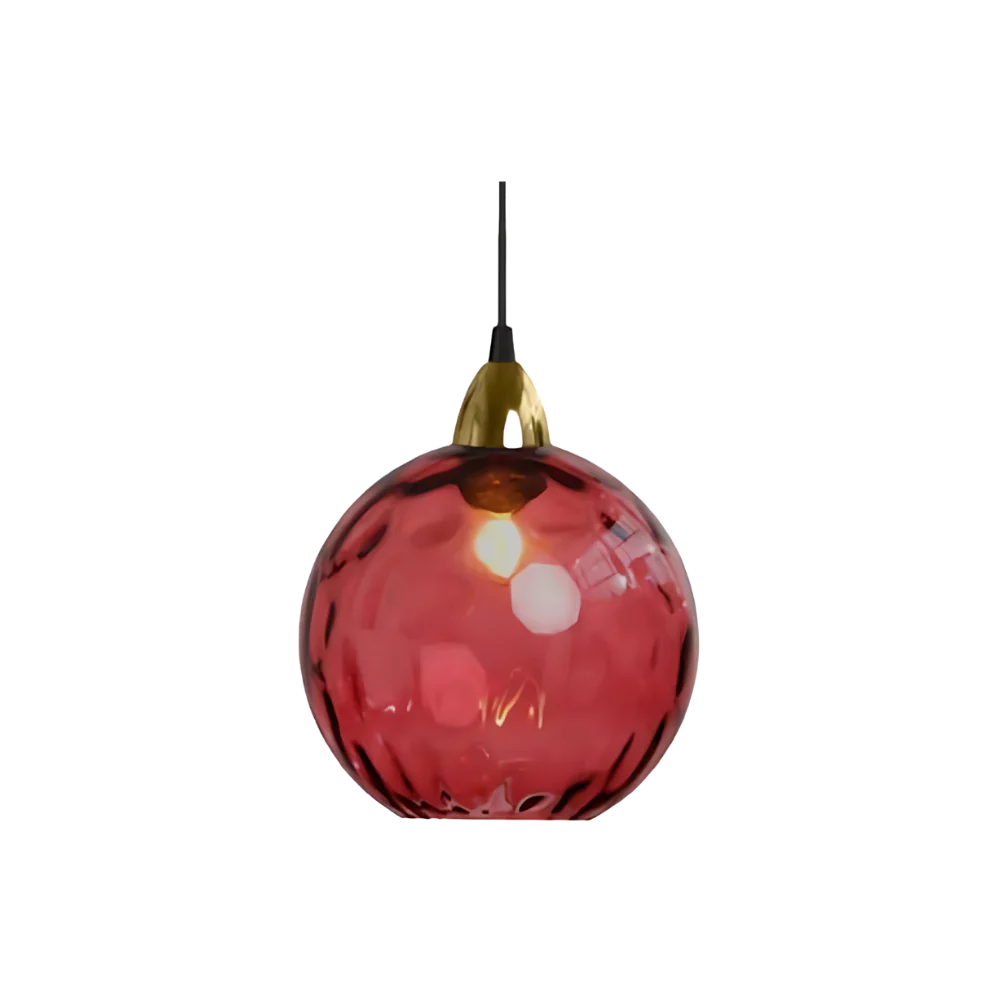 Textured Glass Globe Hanging Light 7.9 Inch Dining Room Island Fixture Adjustable Height Modern Sphere Pendant Minimalist Ceiling Lamp for K