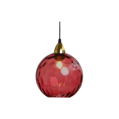 Textured Glass Globe Hanging Light 7.9 Inch Dining Room Island Fixture Adjustable Height Modern Sphere Pendant Minimalist Ceiling Lamp for K