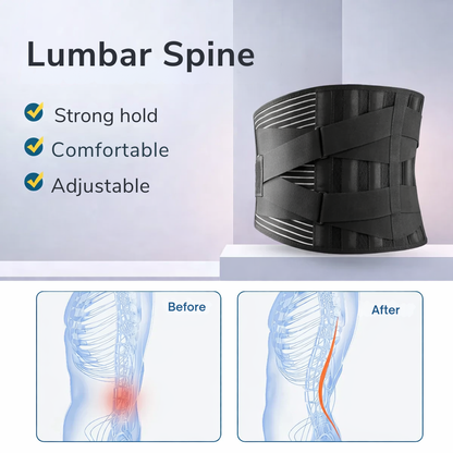 Lumbar Support Belt with 360-Degree Stabilization for Lower Back Pain Relief, Sciatica & Posture Correction | Adjustable Compression Brace w
