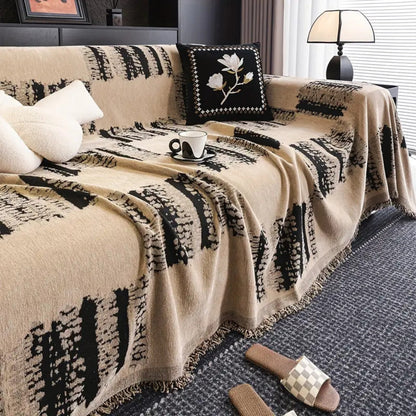 Rustik Sofa Cover - Brushstroke Throw, Non-Slip Minimalist Design