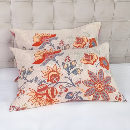 Cotton Pillowcase Set – Floral Print for Standard Pillows – 2-Piece Bedroom Linens for Rustic Boho Decor, Farmhouse Style & Modern Bedding