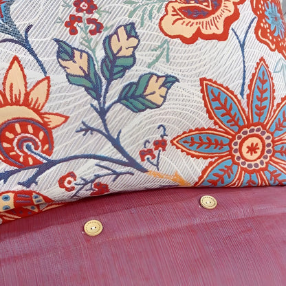 Cotton Pillowcase Set 2-Pack Standard Size 20x30 Botanical Print Bedroom Decor Natural Fiber Bedding Floral Pattern Pillow Covers