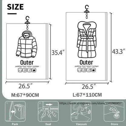 Storage Solutions | Vacuum Storage Bags for Clothes with Dustproof Design | Space-Saving Organizers for Efficient Closet Management