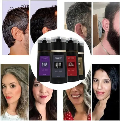 Hair Color Shampoo 6.8 fl oz – Vibrant Tones in One Step for All Hair Types, Easy Application No Mess