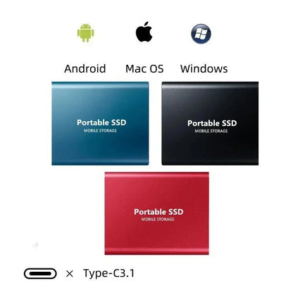 128GB Portable Solid State Drive USB-C High-Speed External Storage Aluminum Shockproof for PC Mac Android Gaming Consoles 4K Video Backup