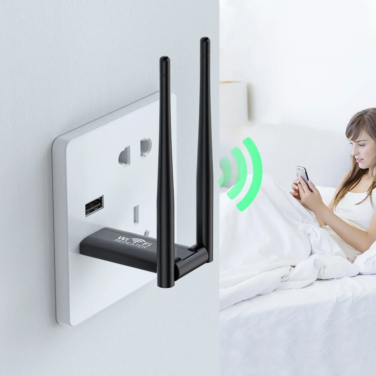 Long Range WiFi Signal Booster and USB Extender for 300Mbps