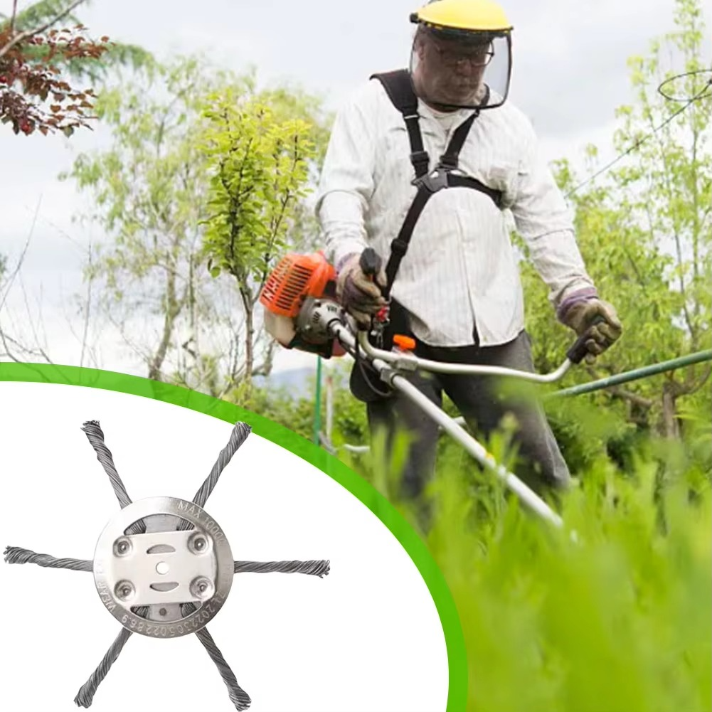 Steel Wire Trimmer Head Attachment for Weed Removal, Moss & Debris Clearing – Universal Fit for String Trimmers & Brush Cutters